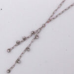 17-Inch 14K White Gold Open Link w/ Rose Gold Disco Balls ' Y ' Chain